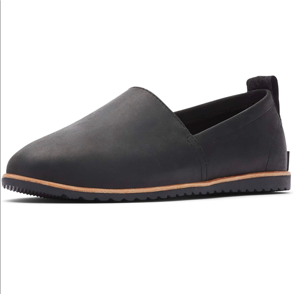 Sorel ella slip on black leather 10.5
